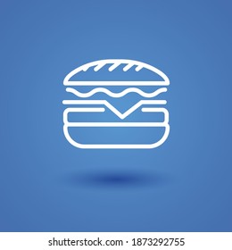 hamburger line icon, outline vector illustration.