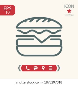 hamburger line icon, outline vector illustration.