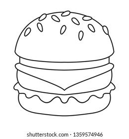 Hamburger line icon vector