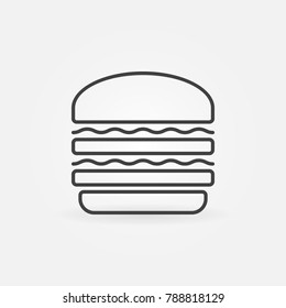 Hamburger line icon. Vector burger concept minimal symbol in thin line style