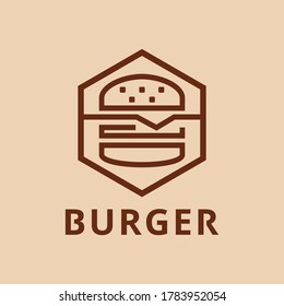 hamburger line monoline logo design