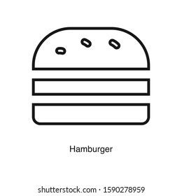Hamburger linear icon vector on white background. Food black icon illustration