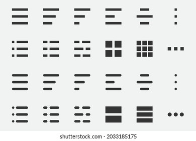 Hamburger lines menu vector symbol. Line icon sign for interface or button.
