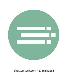 Hamburger list menu navigation green color