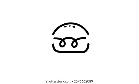 hamburger logo, black isolated silhouette