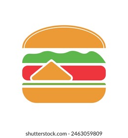 Diseño de logotipo de Hamburger ilustración de concepto de arte con fondo blanco