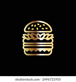 Hamburger logo design template. Burger icon. Vector illustration.