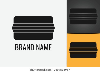 Hamburger logo. Fast food cheeseburger logo. Vegetarian Cheese Burgers logotype.  Cheese Burger logo
