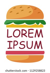 hamburger logo h place for text. On a white background. Vector illustration