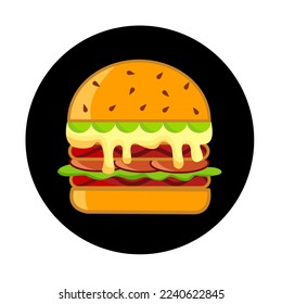 hamburger logo icon design illustration vector graphic decoration restaurant symbol