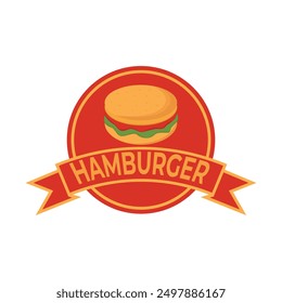 hamburger logo stamp emblem design concept idea