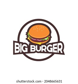 Hamburger Logo Template White Background Vector Stock Vector (Royalty ...