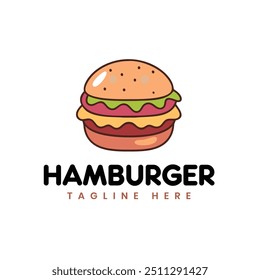 “Minimalistic Hamburger Logo Design” - This vector illustration features a clean and modern hamburger logo, perfect for fast food restaurants, cafes, and food-related branding.