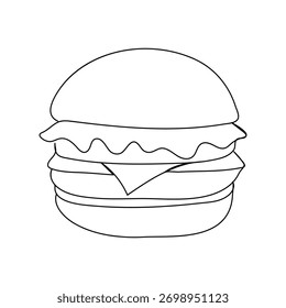 Hamburger aus einer durchgehenden Linien-Vektorgrafik