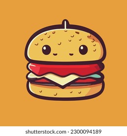 Ilustración del icono del vector de mascota de Hamburger