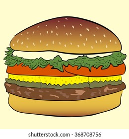 Hamburger with meat