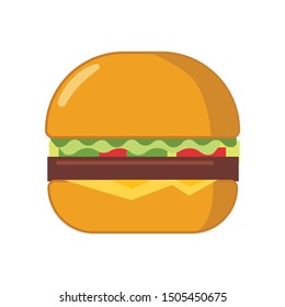 hamburger meat cheese brad icon in flat style isolated. Vector Symbol illustration.