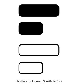 Hamburger menu bar icon, simple flat style, symbol vector illustration sign logo template pictogram, for ui or ux isolated on white for mobile app, editable	