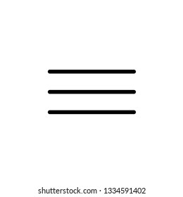 Hamburger menu bar line art vector icon for apps and websites