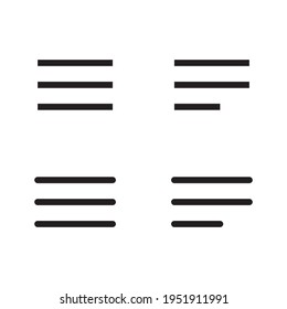 Hamburger menu bar line art vector icon for apps and websites