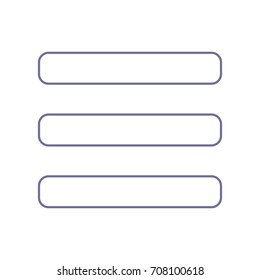 Hamburger menu bar line art icon. Vector. Violet linear icon on white background. Isolated.