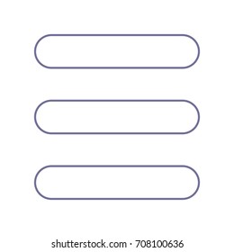 Hamburger menu bar line art icon. Vector. Violet linear icon on white background. Isolated.