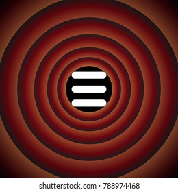 Hamburger menu bar line art icon. Vector. White icon on black circle in gradient rings.