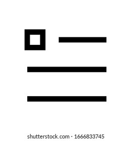 Hamburger menu button outline icon. Symbol, logo illustration for mobile concept and web design.