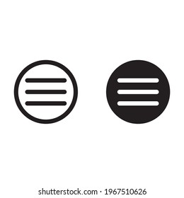 Hamburger menu button vector icon