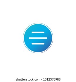 Hamburger Menu Circle Icon or button for web, Vector illustration isolated on white background.