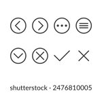 Hamburger menu icon, buttons for website, UI navigation, mobile app, presentation. Vector design elements and user Interface icons.