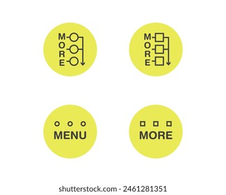 Icono de menú Hamburger, Botones para el Sitio web, navegación UI, App móvil, presentación. Elementos de diseño de Vector e iconos de interfaz de usuario.