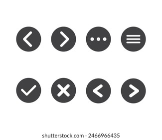 Hamburger menu icon, buttons for website, UI navigation, mobile app, presentation. Vector design elements and user Interface icons.