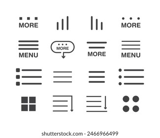 Hamburger menu icon, buttons for website, UI navigation, mobile app, presentation. Vector design elements and user Interface icons.