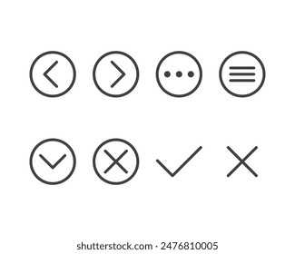 Hamburger menu icon, buttons for website, UI navigation, mobile app, presentation. Vector design elements and user Interface icons.