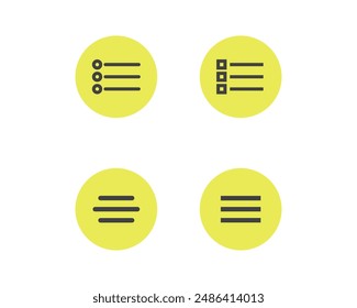 Hamburger menu icon, buttons for website, UI navigation, mobile app, presentation. Vector design elements and user Interface icons.