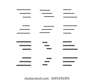 Icono de menú Hamburger, Botones para el Sitio web, navegación UI, App móvil, presentación. Elementos de diseño de Vector e iconos de interfaz de usuario.