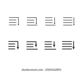 Icono de menú de hamburguesa, Botones para el Sitio web, navegación de interfaz de usuario, App móvil, presentación. Elementos de diseño de Vector e iconos de interfaz de usuario.