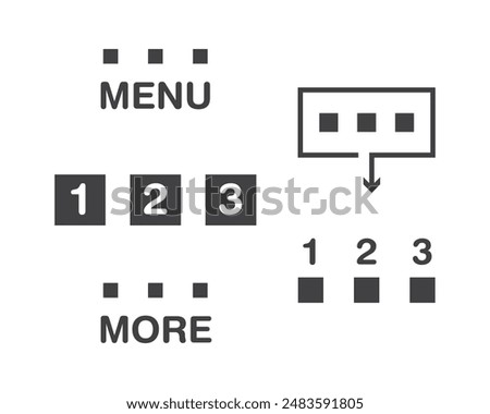 Hamburger menu icon, buttons for website, UI navigation, mobile app, presentation. Vector design elements and user Interface icons.