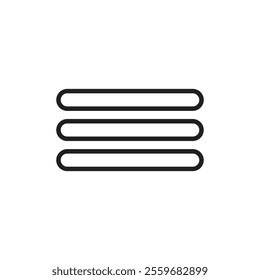 Hamburger menu icon Flat art in black and white isolated