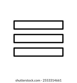 Hamburger menu icon isolated on white background