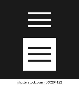 Hamburger menu icon for mobile apps and websites.