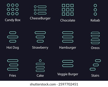Hamburger menu icon for navigation button set.
