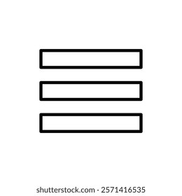 Hamburger menu icon Thin line vector