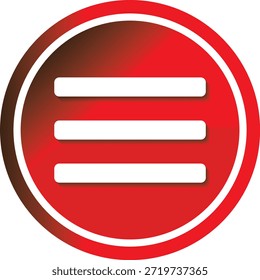 Icono de menú de hamburguesa colección de Vector. Ilustración de signo de Vector. tres líneas con ícono redondo. Menú Botón Iconos Pack Símbolo. Icono plano del menú de la hamburguesa. Menú Iconos Elementos de diseño de Vector. redondo desplegable