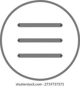 Icono de menú de hamburguesa colección de Vector. Ilustración de signo de Vector. tres líneas con ícono redondo. Menú Botón Iconos Pack Símbolo. Icono plano del menú de la hamburguesa. Menú Iconos Elementos de diseño de Vector. redondo desplegable
