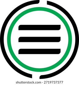 Icono de menú de hamburguesa colección de Vector. Ilustración de signo de Vector. tres líneas con ícono redondo. Menú Botón Iconos Pack Símbolo. Icono plano del menú de la hamburguesa. Menú Iconos Elementos de diseño de Vector. redondo desplegable