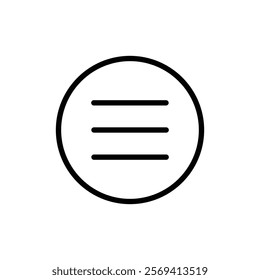 Hamburger menu icon Vector logo outline