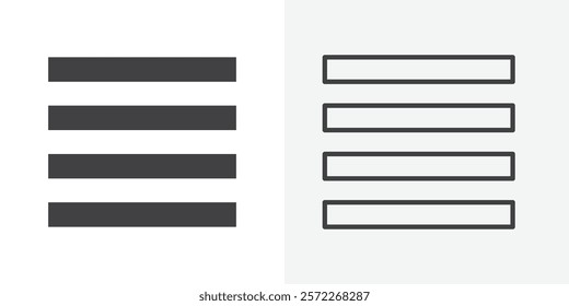 Hamburger menu icons. flat and line style set