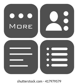 Hamburger menu icons set. Vector gray symbols collection isolated on white background.
